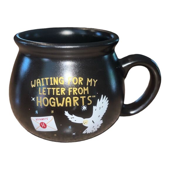 Harry Potter Black Cauldron Coffee Mug "Waiting For My Letter From Hogwarts" Cup - Picture 1 of 5